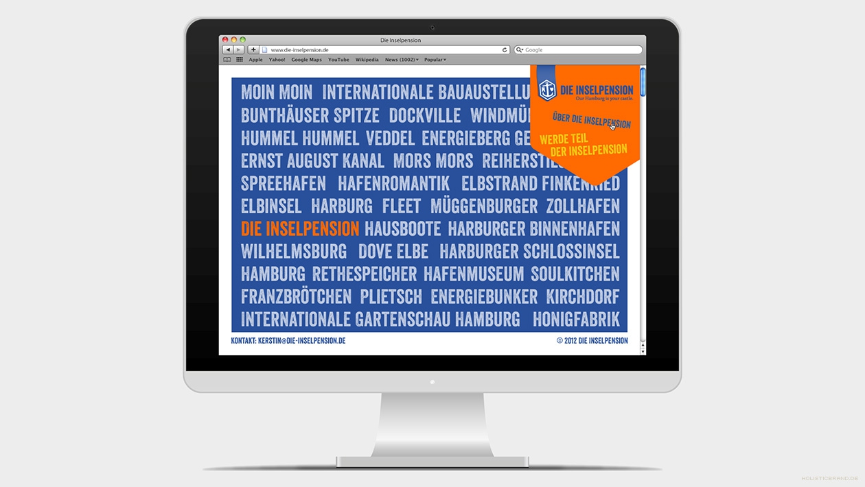 Screenshot der Startseite einer Website