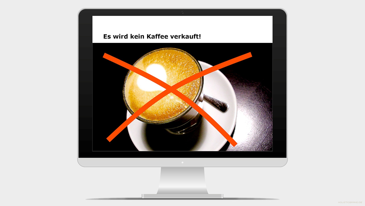 Screenshot aus einer Präsentation mit durchgestrichener Tasse Kaffee