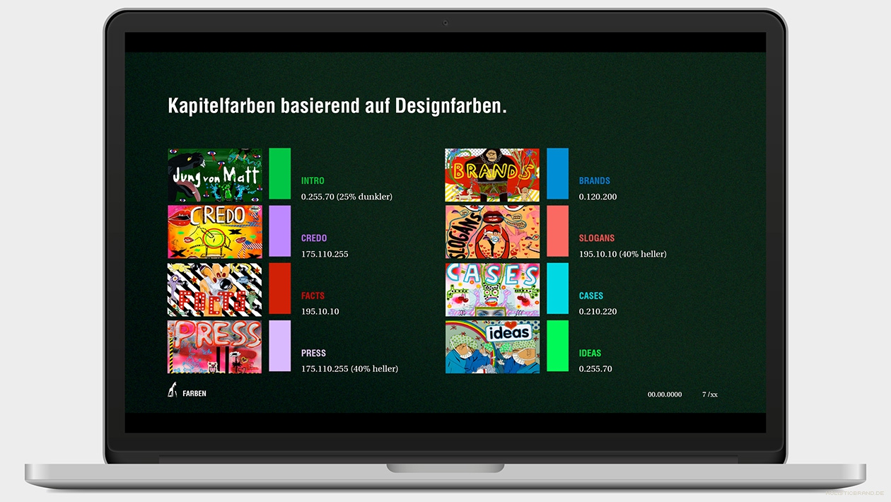 Screenshot aus einer Präsentation mit Markenfarben