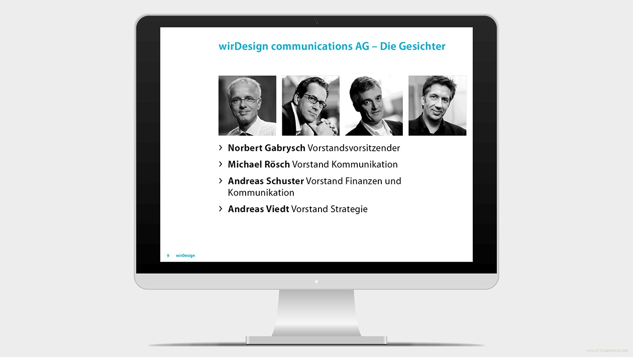 Folienbeispiel mit Teamübersicht. Screenshot aus einer Keynotepräsentation-Präsentation Teamübersicht